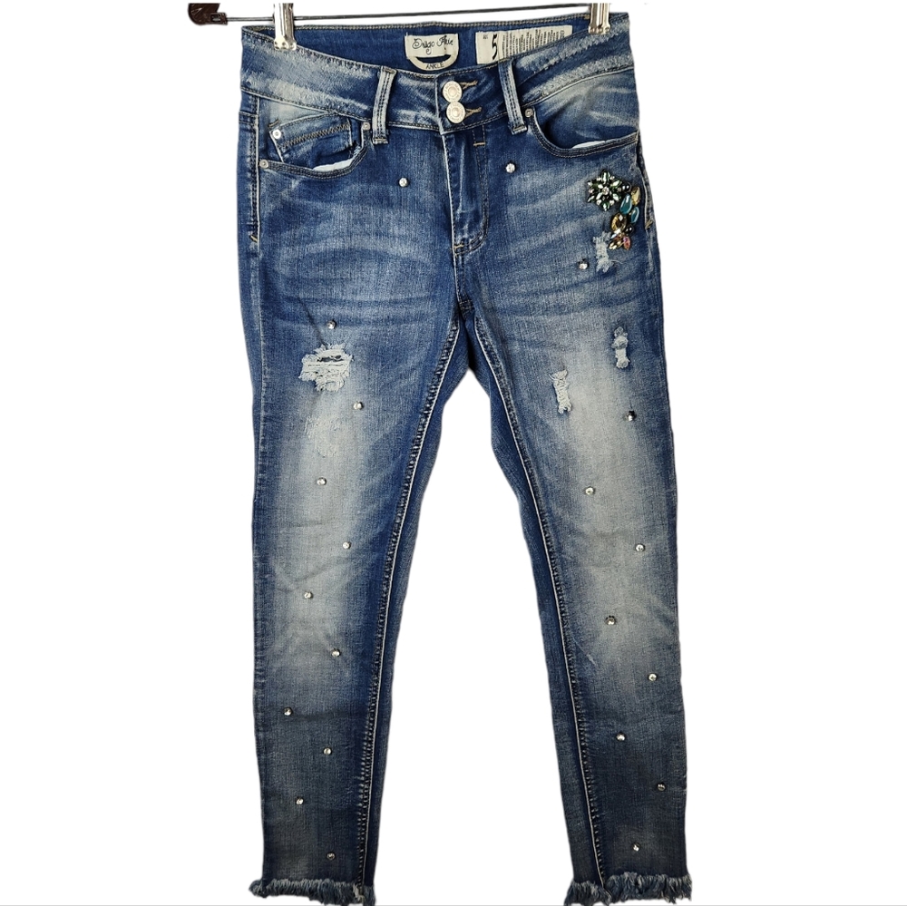 Indigo Rein Juniors Size 5 Embellished Ankle Jeans